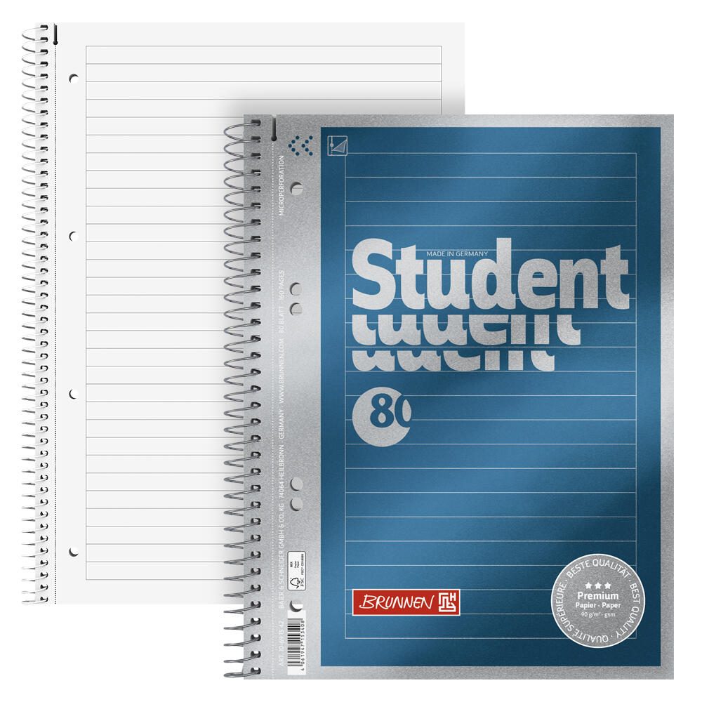 BRUNNEN Collegeblock Student Premium DIN A5 liniert 10691542