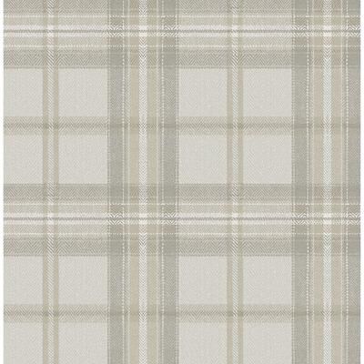 Harry & Grace Herringbone Plaid Premium Matte Non-Woven Peel and Stick Wallpaper