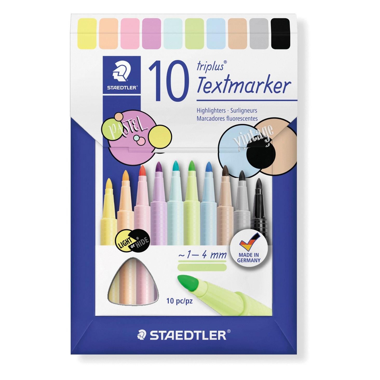 Staedtler triplus textsurfer 362 C Dreikantiger Textmarker Kartonetui mit 10 Stück, sortiert (10x) (362 C10)