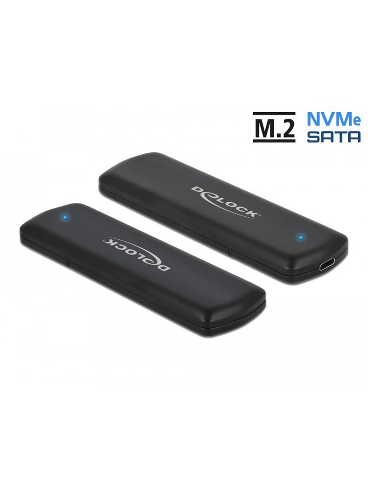 DeLOCK External USB Type-C Combo Enclosure for M.2 NVMe PCIe or SATA SSD