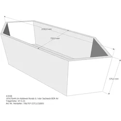 Badewannenträger passend für Kaldewei Rondo 6 197 × 75 × 44 cm