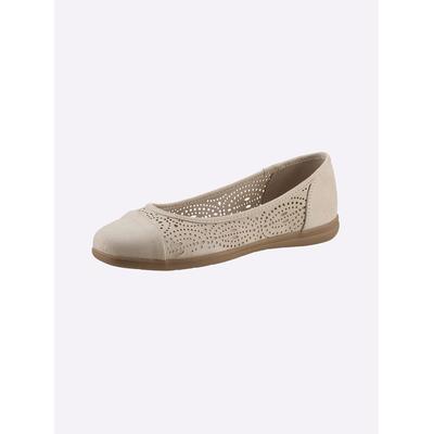 Ballerina JANA, Damen, Gr. 41, beige, Textil, Schuhe Ballerina