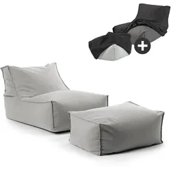 OUTDOOR SITZSACK mit Hocker und Hülle Der Sundowner
