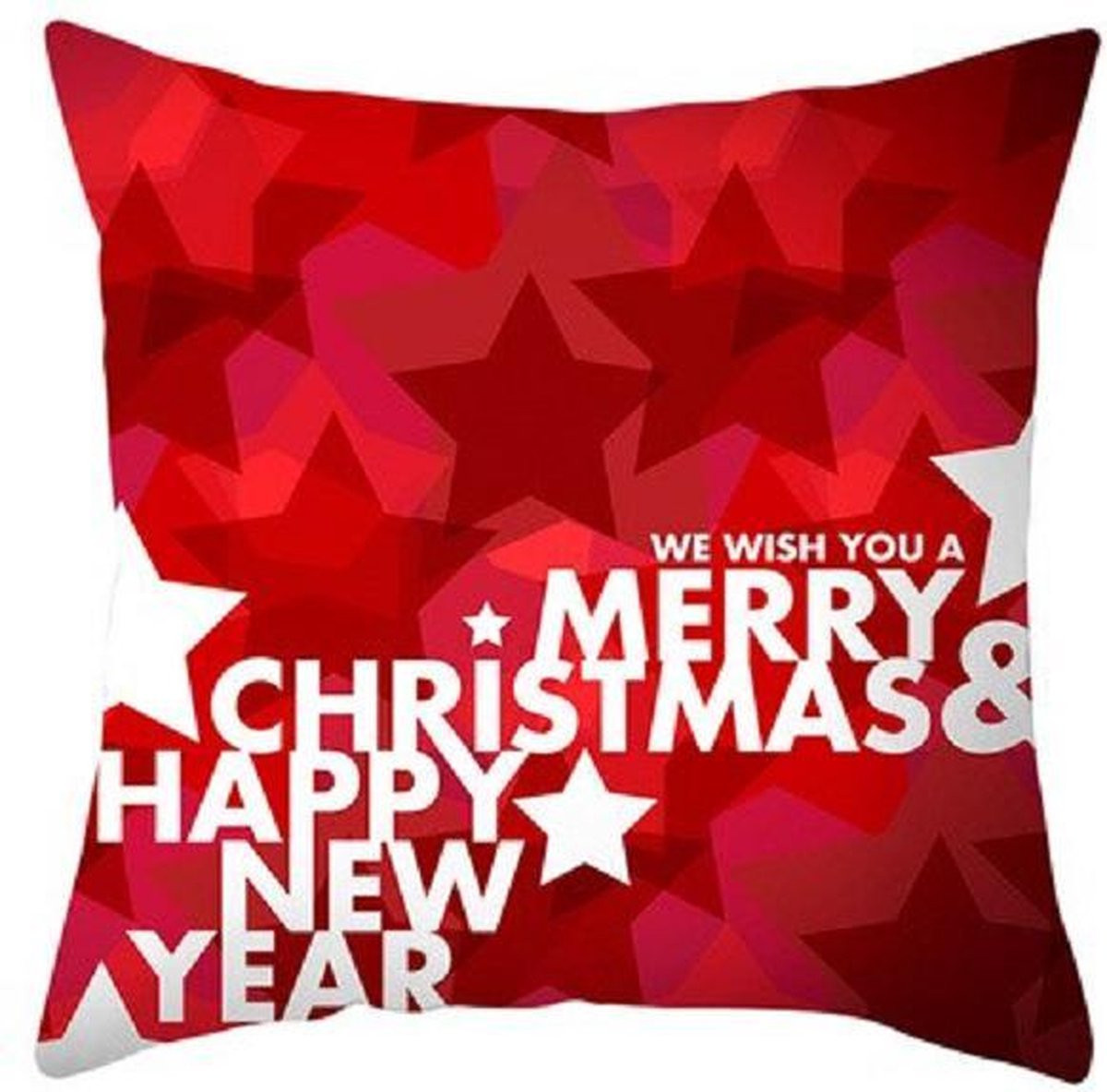 Kussenhoes met Kerstmis en Happy New Year motief