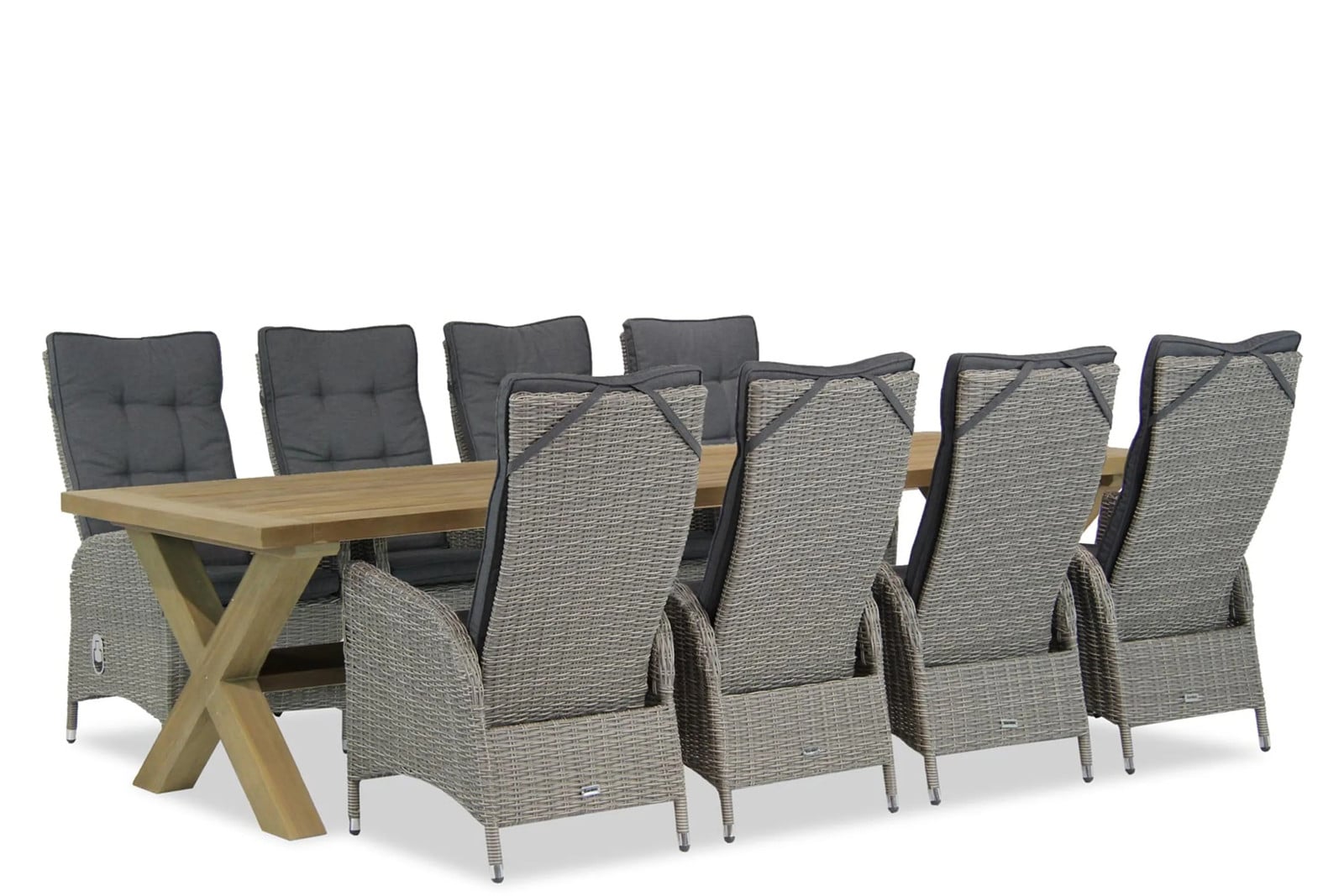 Garden Collections Lincoln/Oregon 9-delige dining tuinset van polyrattan, 300 cm, bruin