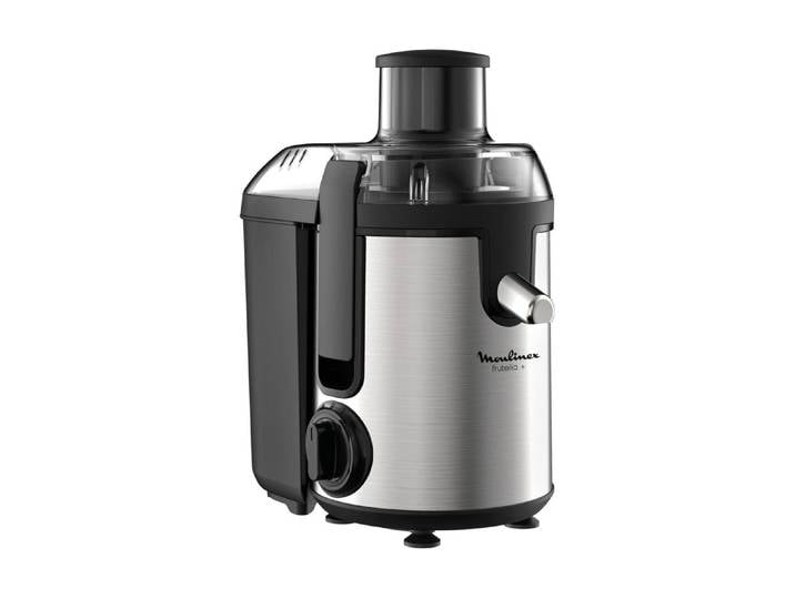 MOULINEX Entsafter Frutelia+ JU420D10 , schwarz (schwarz, silberfarben), Entsafter, Entsafter