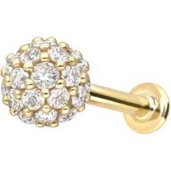 14 Karat Gold Labret mit Innengewinde MULTI-MOISSANIT
