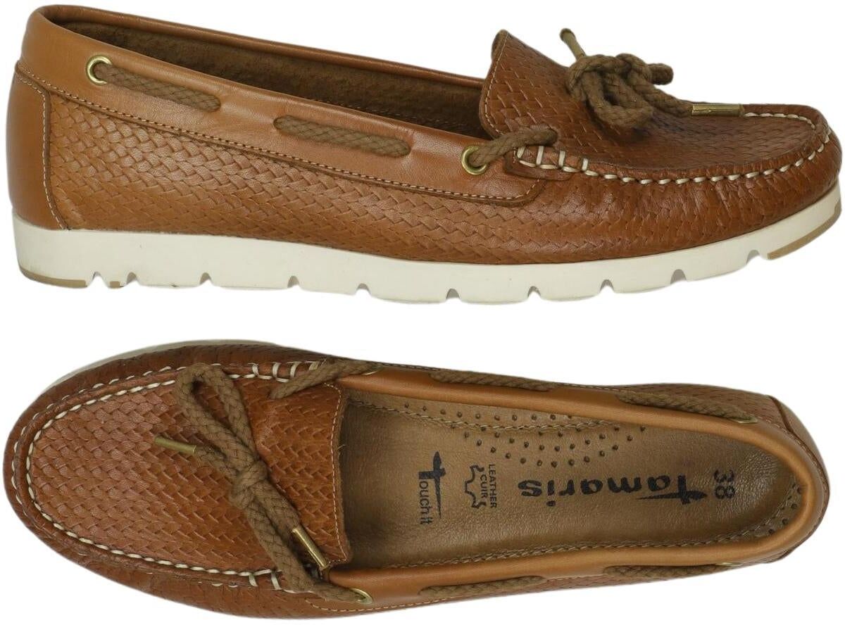 Tamaris Damen Halbschuh, Braun, Gr. EU 38, Leder - Second Hand