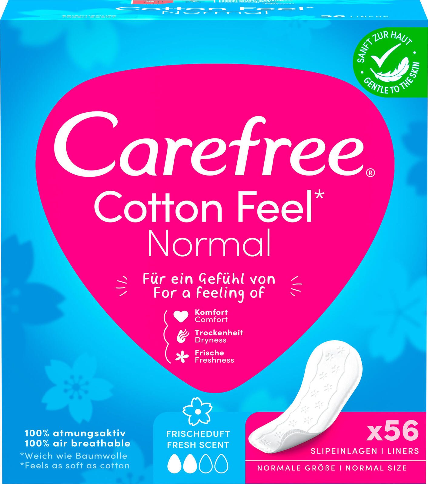 Carefree Slipeinlagen Normal Cotton Feel mit Frischeduft für Slip, 56 St. 5284246005