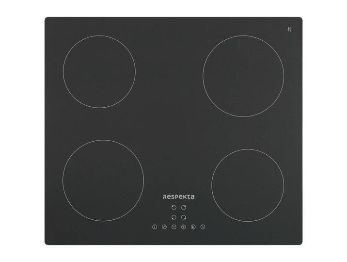 Respekta Induktionskochfeld, Schwarz, Glas, 59x6x62 cm, Kindersicherung, Restwärmeanzeige je Kochzone, Timerfunktion, Küchen, Küchenelektrogeräte, Kochfelder, Induktionskochfelder