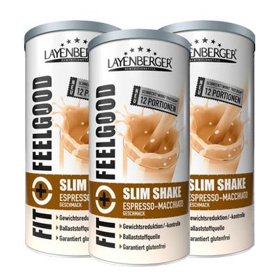 3x Layenberger Fit+Feelgood Slim Shake Espresso Macchiato 3x396 g Pulver