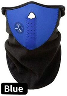Market Central Thermal Fleece Winter Cycling Mask With Windproof Breathable Face Cover blue