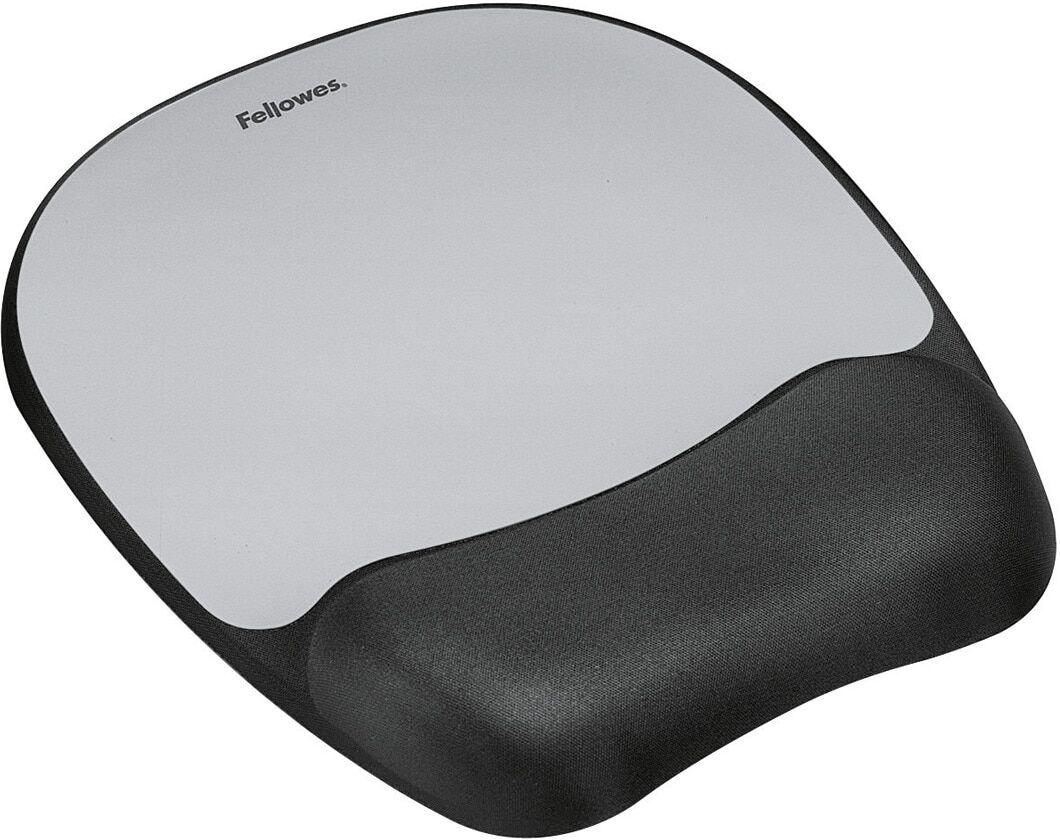 Fellowes Alfombrilla para ratón con reposamuñecas Fellowees Memory Foam. Negro / Plata