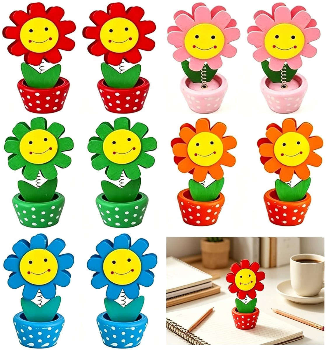 Dailygoods Creatieve Houten Memoclip Set - 10 Stuks Bloemvorm Fotohouder