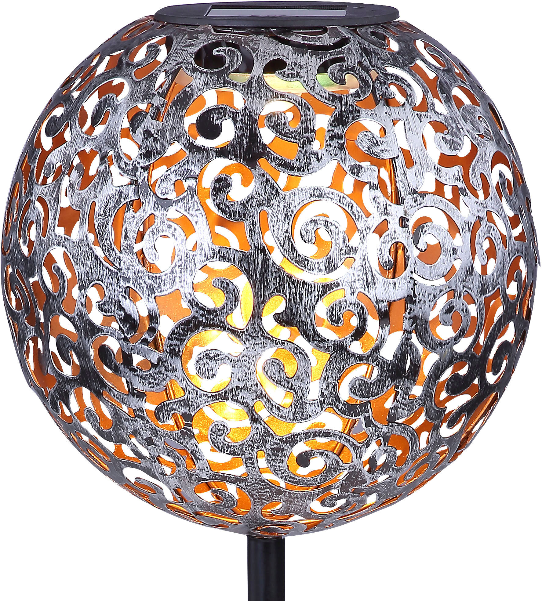 LED Solarleuchte GLOBO LIGHTING "SOLAR", silber, 1, 1 Stk., Leuchten, LED Solarleuchte, Solarlampe für Garten, Toller Lichteffekt, Solarkugel mit Erdspieß