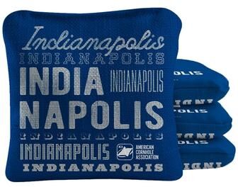 Skip's Garage Indianapolis Football Blue Dual Sided Cornhole Bags