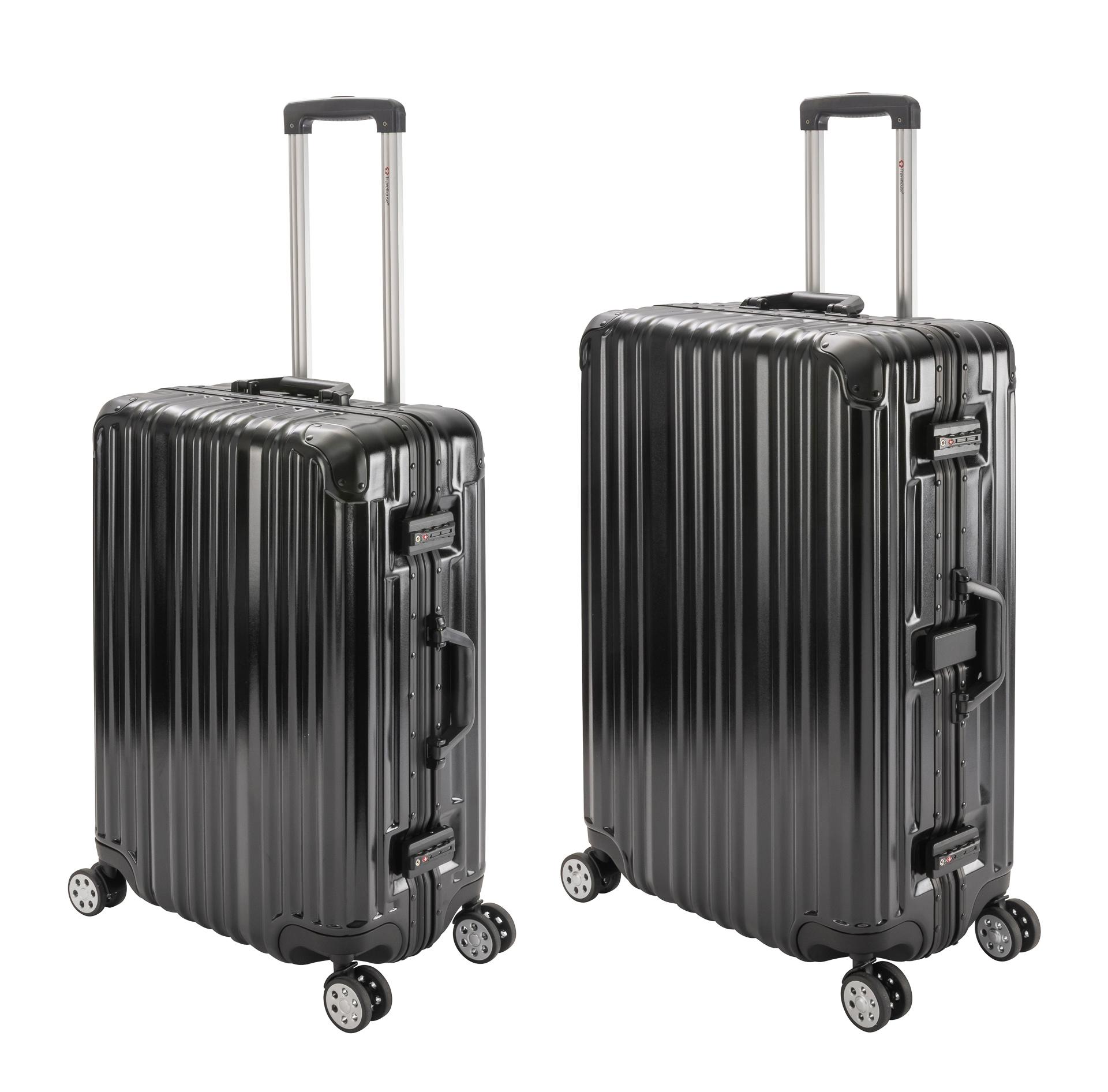 Travelhouse London - 2er Reisekoffer Set M+L - Polycarbonat Hartschale Schwarz