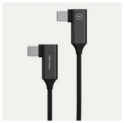 Moment USB-C Kabel USB4 USB-C Stecker, USB-C Stecker 10cm Schwarz 90° nach links gewinkelt 107-160
