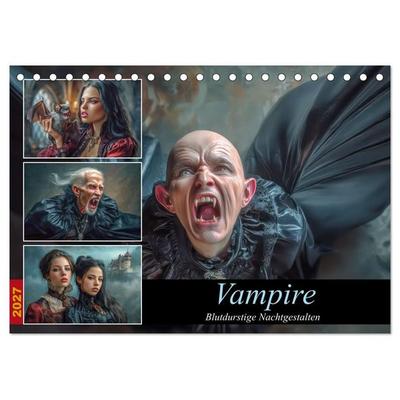 Vampire - Blutdurstige Nachtgestalten (Tischkalender 2027 DIN A5 quer), CALVENDO Monatskalender