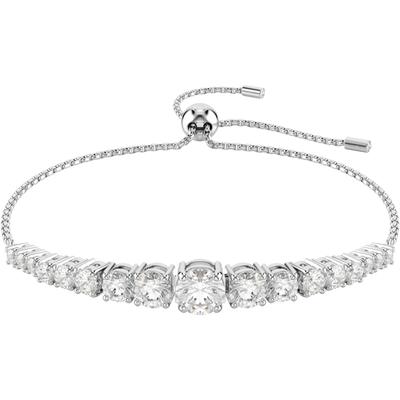 Armband SWAROVSKI "Schmuck Geschenk Matrix Armkette", silber (metallfarben, kristallweiß, kristallweiß), Armbänder, Damen, Metall, Armband, mit Swarovski Kristall