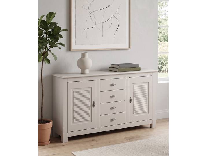 Sideboard OTTO HOME Rauna, Kommode, Landhausstil , beige (kaschmir, bei), B:150cm H:84cm T:37cm, Massivholz, Sideboards, Sideboard, Kommode, FSC-zertifiziertes Massivholz, Breite 150 cm