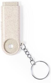 Porte-Clés Pratique et Monnaie Personnalisé Evelyn ABS naturel paille de blé