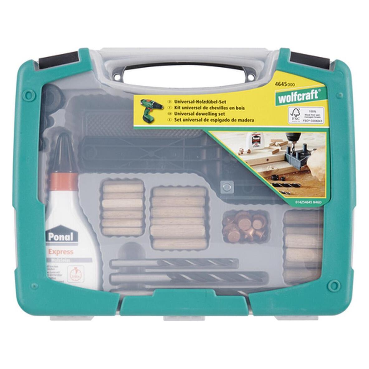 wolfcraft 1 Universal-Meisterdübler-Set 78-tlg. (79 Stk.) (4645000)