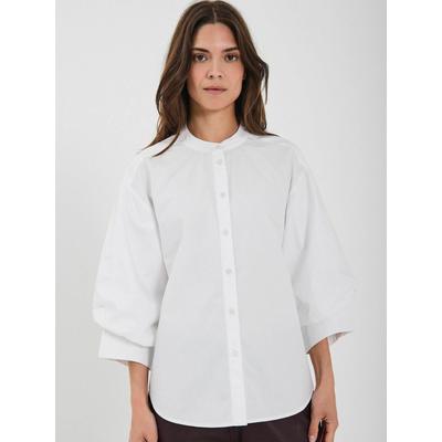 Blusentop NORR "NORR Shirt Cest", Damen, Gr. 42, weiß, Obermaterial: 100% Baumwolle, Blusen Blusentop
