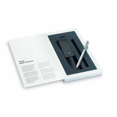 LAMY Kugelschreiber logo twin pen brushed im Lederetui