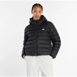 NEW BALANCE Damen Jacke Sport Essentials Hooded Puffer Jacket, Größe L in Schwarz 53500