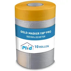 Plid, Klebeband, Gold-Masker 150° Pro Abdeckfolie mit Klebeband 10 Rollen