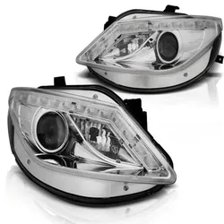 Scheinwerfer LED Tagfahrlicht Optik passend für Seat Ibiza 6J Bj. 08-12 Chrom