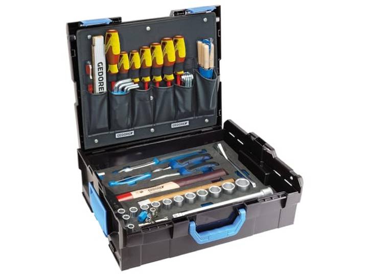 GEDORE Mallette à outils L-BOXX 136\, Set de 58 pièces\, Complète\, Coffre à outils\, Outils pour particuliers et professionnels\, Mallette en plastique\, 1100-01