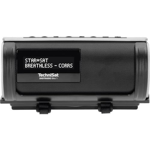 TechniSat Digitradio Bike 1 DAB+ fietsradio met Bluetooth en OLED-display, zwart/zilver