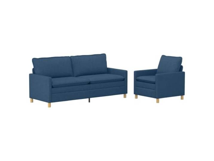 Todiikf Sofagarnitur 2-teilig Modernes Sofa Set Blau Stoff Polstersofa Bequeme Couchkombination mit abnehmbaren Kissenbezügen und stabilem Metallrahmen für Ihr Wohnzimmer.