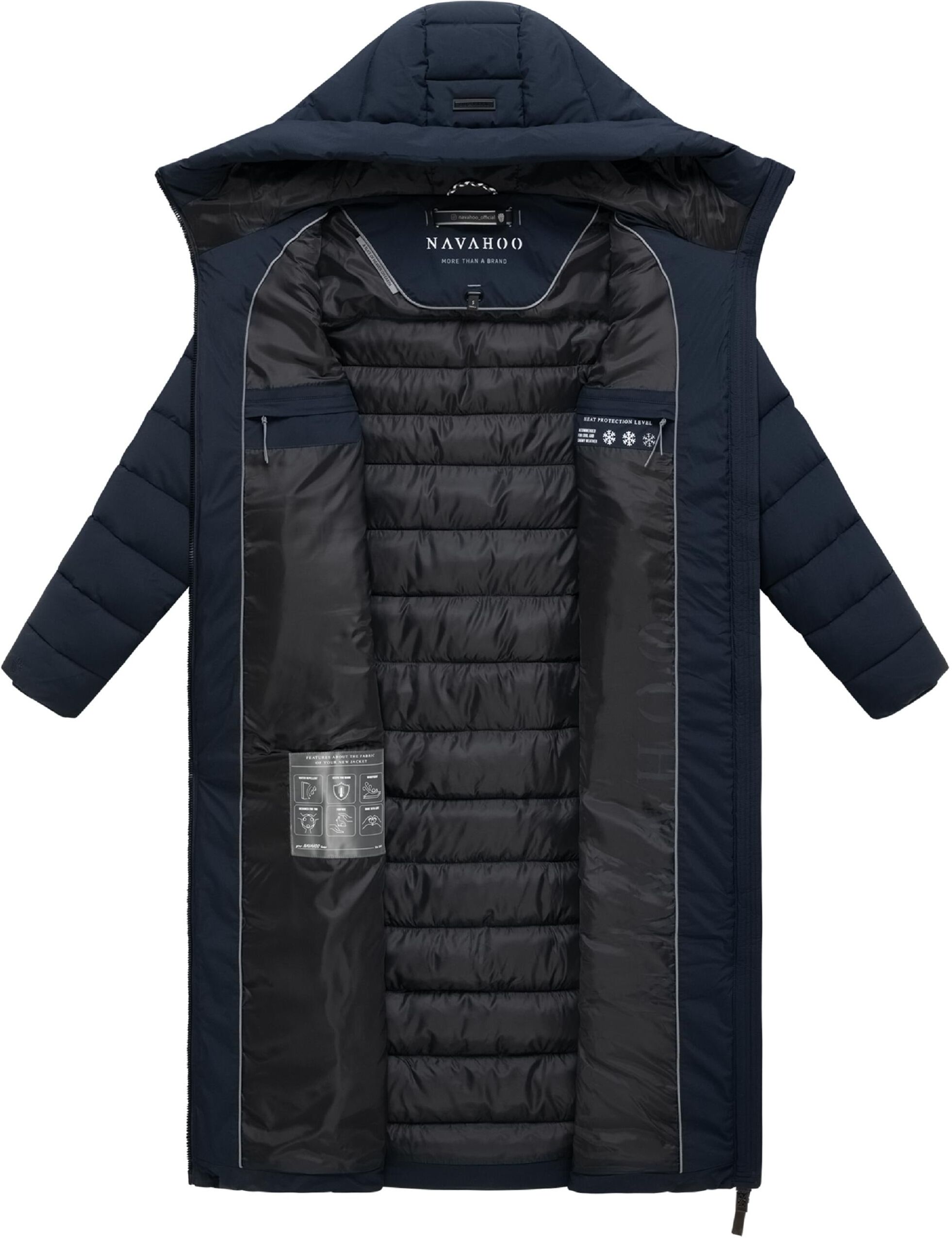 Wintermantel NAVAHOO "Wintermantel Vanillawolke 14", Damen, Gr. XXL, blau (navy), Mäntel Wintermantel