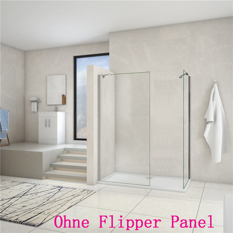 B.140x80cm H.200cm Duschabtrennung Walk in 8mm Nano Glas Badezimmer Duschwand 131070