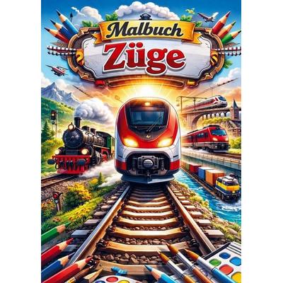 Malbuch, Züge, Taschenbuch von H. Mourits, Brave New Books, 978-94-6538-995-0