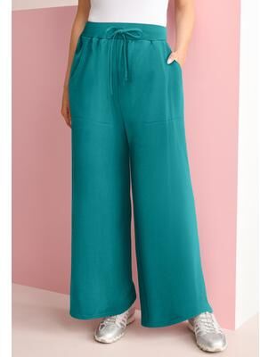 Plus Size Women's Comfort+ Fleece Flared Sweatpants by Roaman's in Tropical Teal (Size 6X)