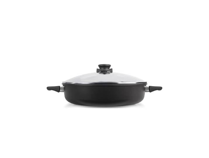 Set Original Gundel GUSS-KASSEROLLE INDUKTION, Servierpfanne mit Deckel Ø 32 cm, Höhe 7,5 cm, backofenfeste Griffe