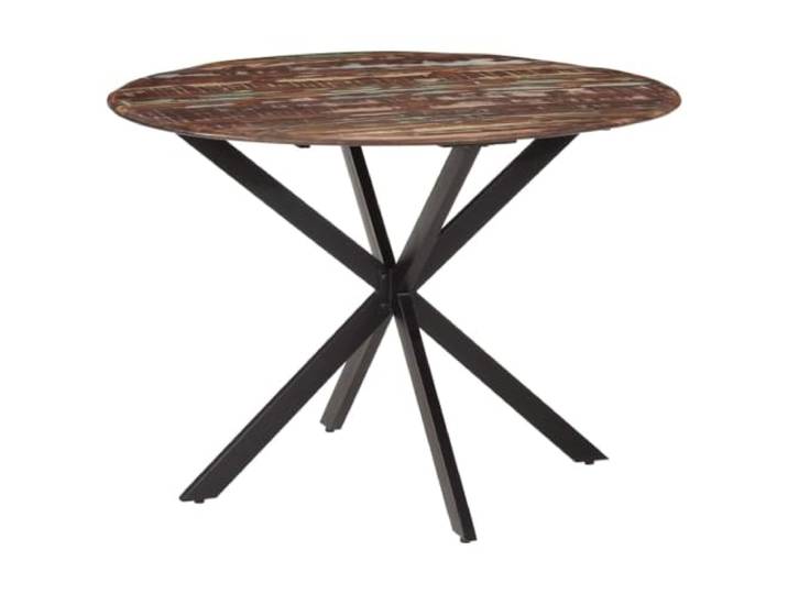 GHVBNMF Esstisch Rund Ø110x78 cm Altholz Massivholz & Stahl Küchentisch Handgefertigter runder Holztisch aus recycling Massivholz mit stabilem Stahlgestell für Esszimmer und offene Wohnküche.