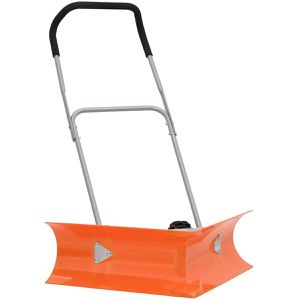 vidaXL Schneeschieber 364820, 77cm breit, aus Kunststoff, mit Stahlstiel