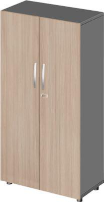 Schäfer Shop Select Schrank LOGIN, 4 Ordnerhöhen, B 800 x T 420 x H 1514 mm, graphit/Eiche