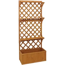 Décoshop26 - Hochbeet mit Rankgitter und Ablagen Sichtschutz für den Balkon 177 x 77 x 33 cm aus Holz 04_0008919