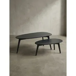 KADIMA DESIGN Retro Couchtische aus Mango Massivholz, 2er Set für stilvollen Wohnbereich