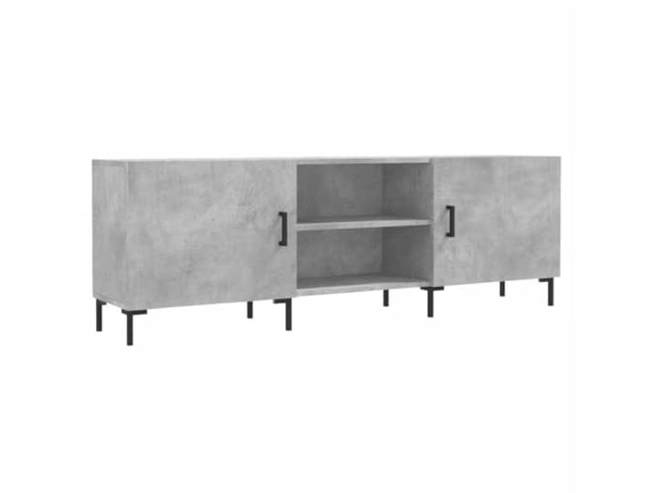 GHVBNMF TV-Lowboard Betongrau 150x30x50 cm TV-Schrank Holzwerkstoff Modernes Phonomöbel fürs Wohnzimmer mit 4 Fächern, stabiler Abstellfläche, robuster Tür und standfesten Eisenbeinen.