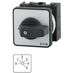 Eaton 012301 Stufenschalter, T0, 20 A, Einbau, 3 Baueinheit(en), Kontakte: 5, 45 °, rastend, mit 0-Stellung, 0-5, Abwicklungs Nr. 144 T0-3-144/E