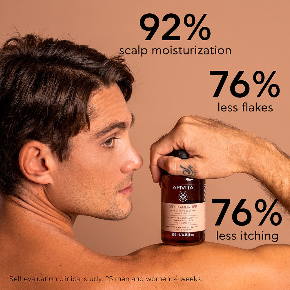 Apivita Shampoo ANTI-CASPA Tratamento natural anti-caspa seca com aipo, própolis e tea tree 250 ml