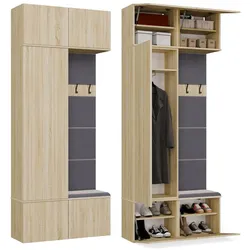 Garderobe Schrank + Kleiderpaneel HAGA II/1Sz1W EICHE SONOMA