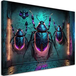 LEINWANDBILD, Insekten Tiere Neon 60x40cm